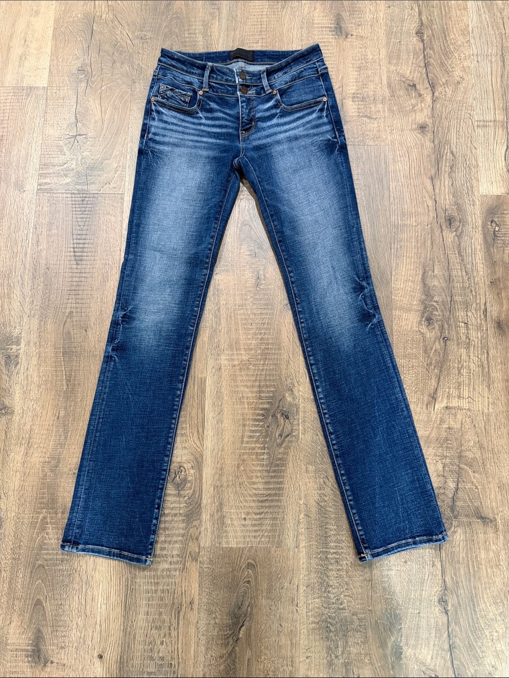 Women's Classic Mid-Rise Straight Jeans - Dark Blue